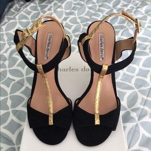 Charles David Black and gold heels.